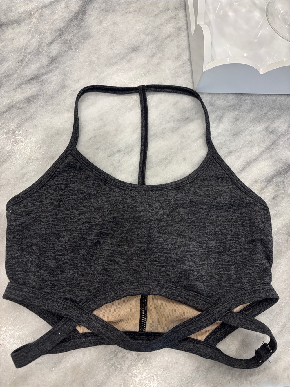 FP Movement by Free People Charcoal Strappy Sports Bralette